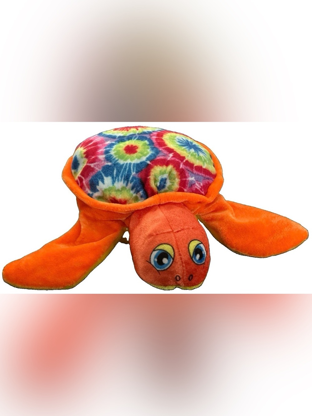 Mini Sea Turtle Stuffed Plush Animal 10” Tye Dye Yellow and Orange